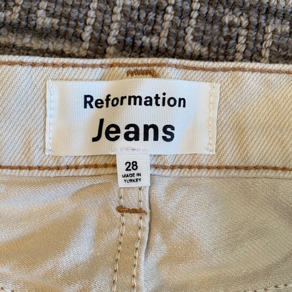 Reformation Cynthia Straight Jeans (Bone) - Picture 2 of 2